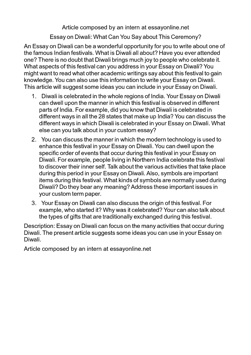 essay on diwali for class 6 in english