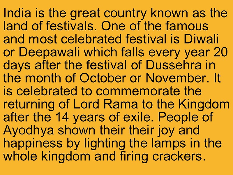 diwali essay in english in 100 words