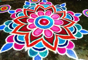 diwali rangoli designs with flowers